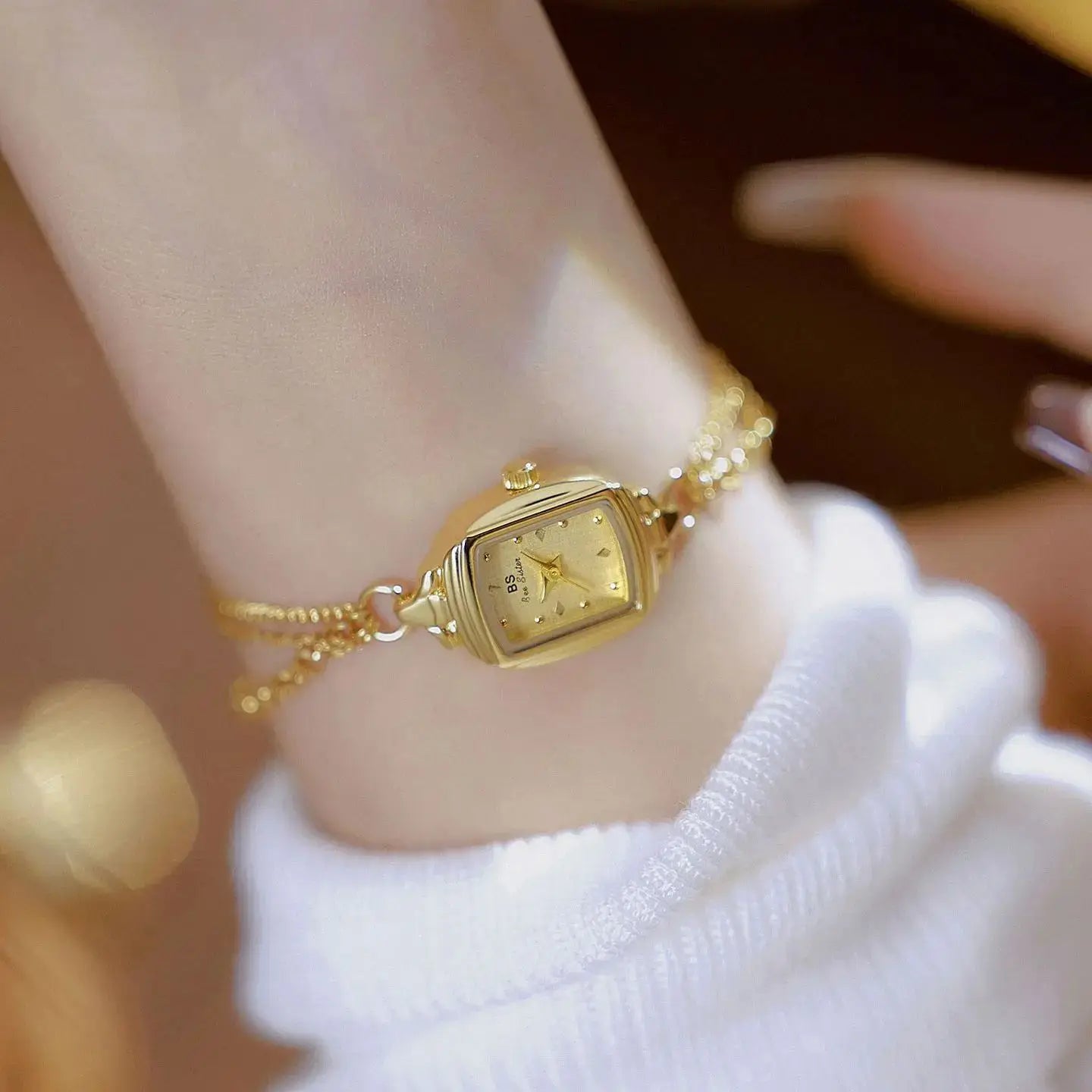 Montre pour femme élégante Bracelet petite montre-Bracelet en argent Simple rétro carré haut de gamme montre pour femme marque