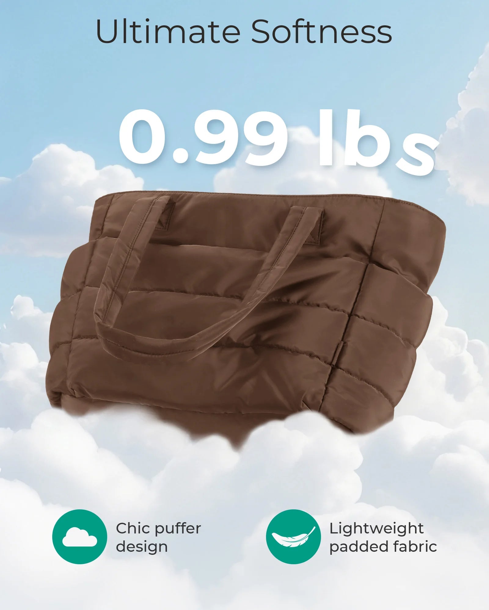Sac fourre-tout matelassé léger BAGSMART, sac à bandoulière matelassé pour femme, sac à main, sac de voyage, sac de sport avec compartiments