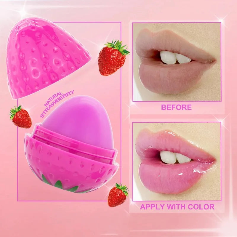 Baume à lèvres à la fraise, hydratant longue durée, réparateur, rouge à lèvres hydratant, fruits mignons, répare les lèvres sèches, cosmétiques, 1/4 pièces