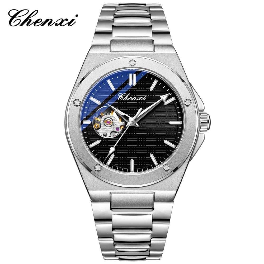 Montre mécanique pour homme CHENXI 2026, automatique, luminescente, étanche, bracelet en acier, montres mécaniques de mode pour hommes