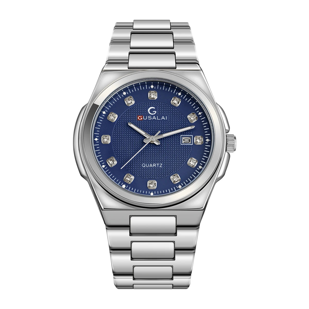 Montre à quartz en acier pour hommes GUSALAI – Élégante et polyvalente pour les affaires et les vêtements décontractés