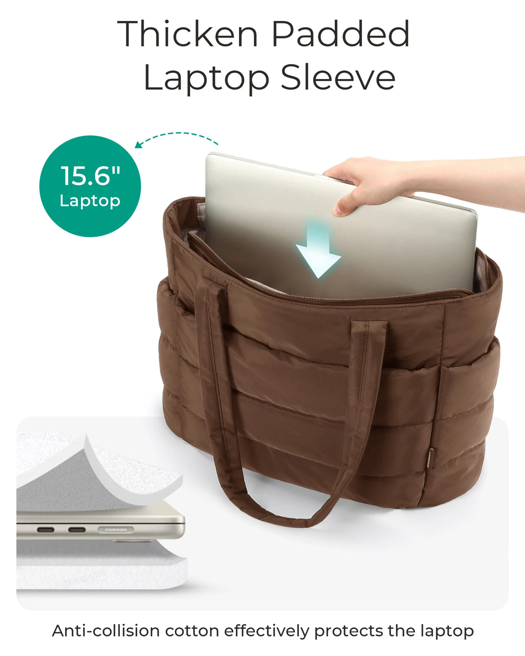 Sac fourre-tout matelassé léger BAGSMART, sac à bandoulière matelassé pour femme, sac à main, sac de voyage, sac de sport avec compartiments