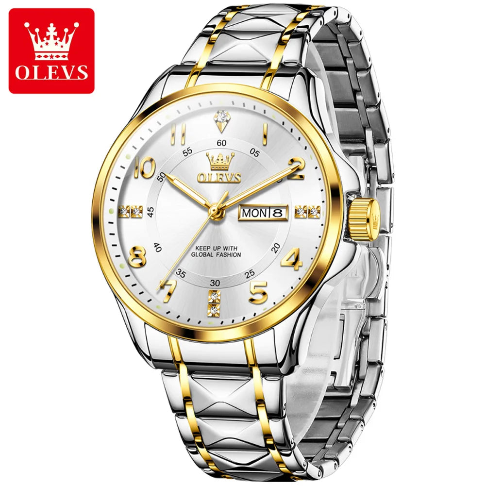 OLEVS 2910 montre à Quartz de luxe pour hommes en acier inoxydable étanche Date sport classique décontracté hommes montres lumineux Reloj