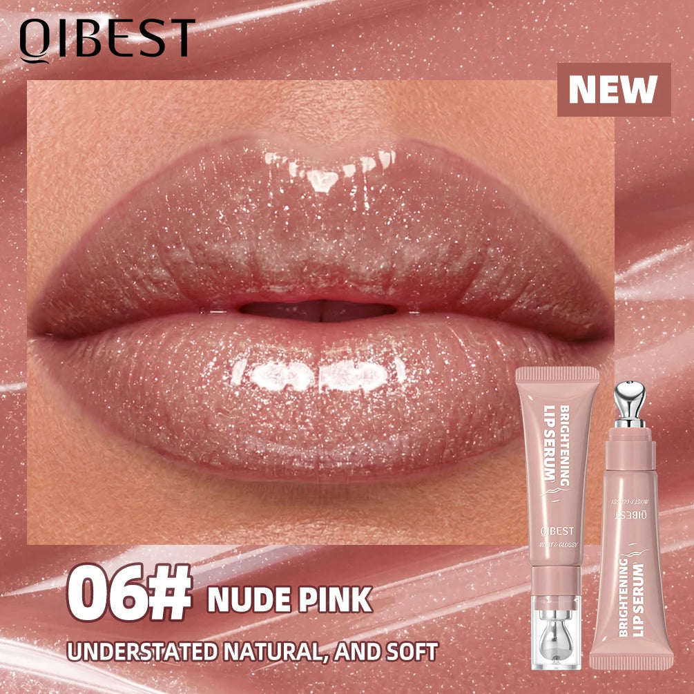 QIBEST Gloss à lèvres effet miroir cristallin, teinte longue durée, hydratant, brillant, pailleté, nourrissant, maquillage