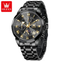 OLEVS 3675 luxe en acier inoxydable étanche calendrier montre à Quartz pour hommes chronographe lumineux hommes montres Reloj Hombre