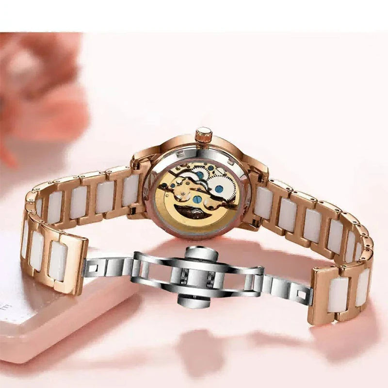 Montre Femme Élégante 2026 – Montre-Bracelet Squelette à Cadran Circulaire, Montre à Quartz Diamantée pour Femme, Montre de Luxe Tendance pour Petite Amie